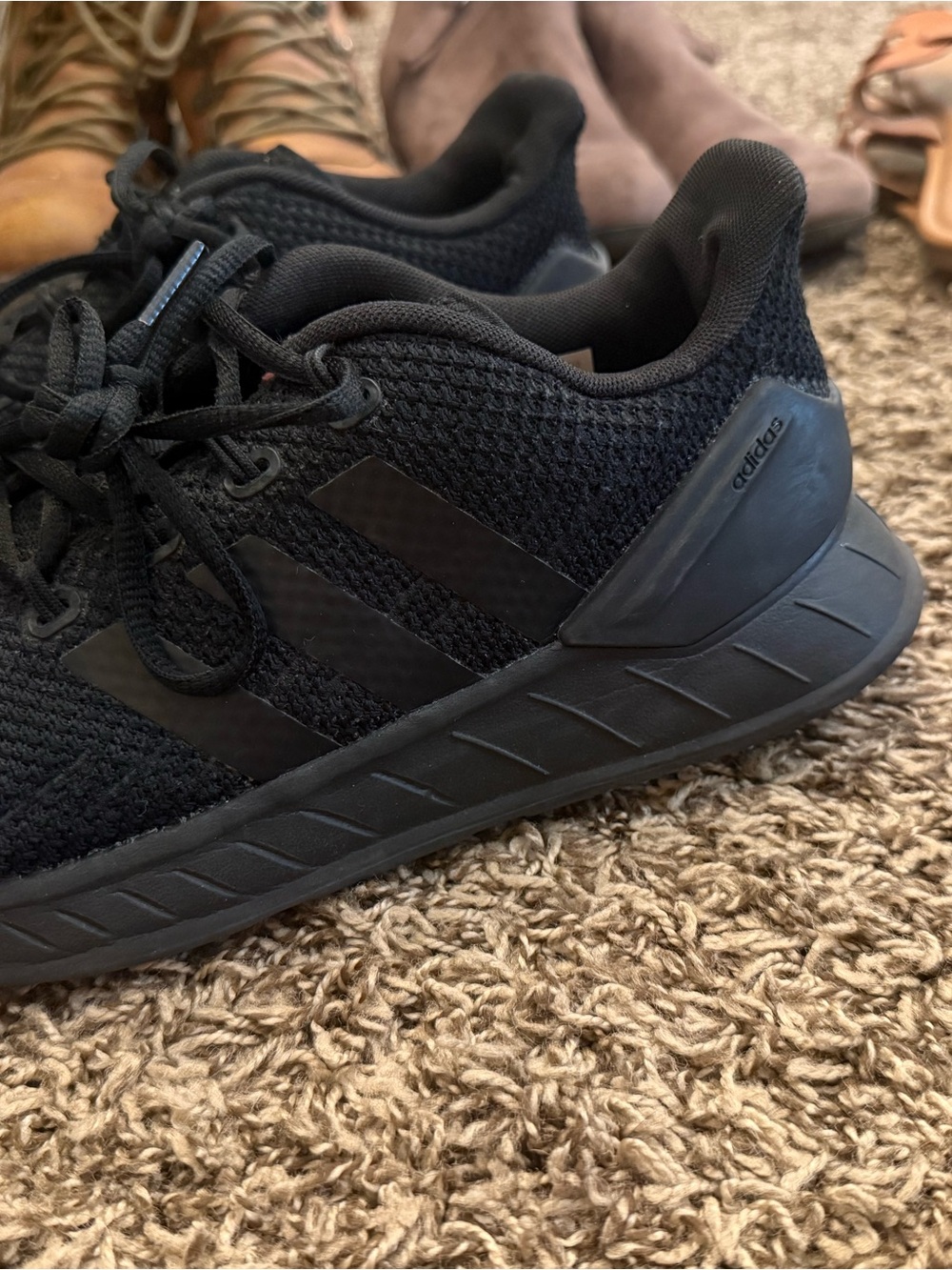 adidas All-Black Knit Running Sneakers